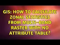 GIS How to calculate zonal statistics from multi-band raster with no attribute table