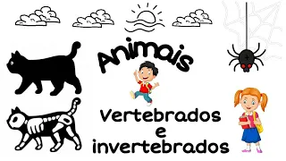 Animais vertebrados e invertebrados. ( video educativo).🐕🦋🕷🐠
