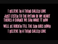 I BELIEVE IN A THING CALLED LOVE - THE DARKNESS LYRICS