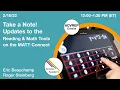 Take a Note Updates to the Reading Math Tools on the MATT Connect