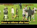 Luke Shaw ARGUING with the referee and Amorim pulls him away after loss vs Aston Villa
