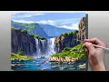 How to Paint Waterfall Valley / Step-by Step Acrylic Painting / Correa Art