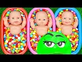 Download Lagu Full of 3 Rainbow BathTubs Candy with M\u0026M's \u0026 Magic Slime Cutting Video MP3