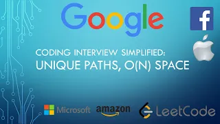 Coding Interview Tutorial 48 Unique Paths O N Space LeetCode