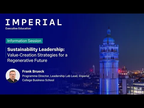 Information session on Imperial Executive Education’s Sustainability Leadership