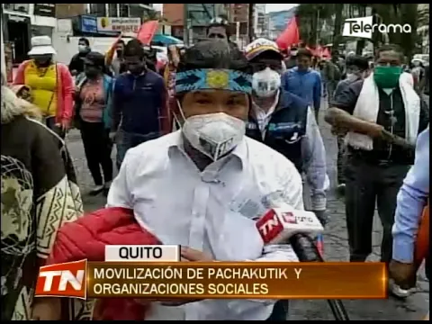 Movilización de Pachakutik y organizaciones sociales - marcha