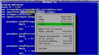 Turbo Pascal Programming Calculating Area