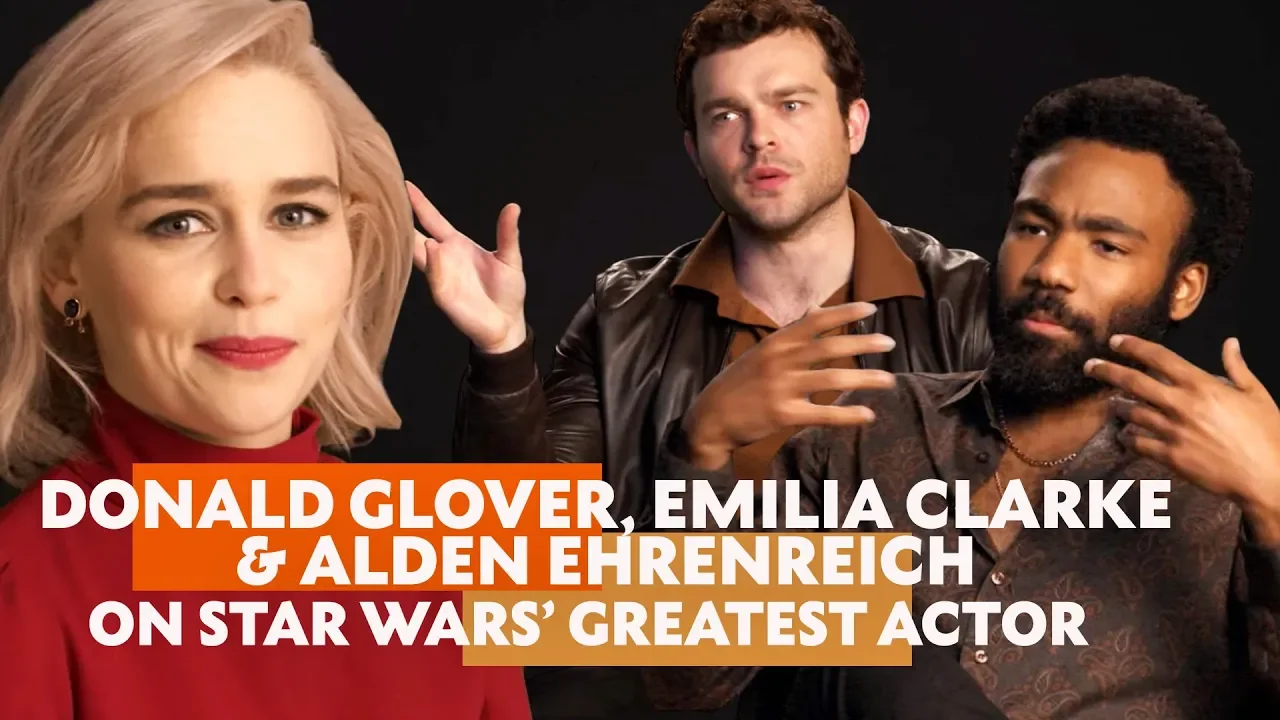 Donald Glover, Emilia Clarke & Alden Ehrenreich on working with Star Wars acting hero, Chewbacca