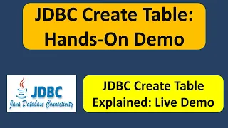 JDBC Create Table Hands-On Demo