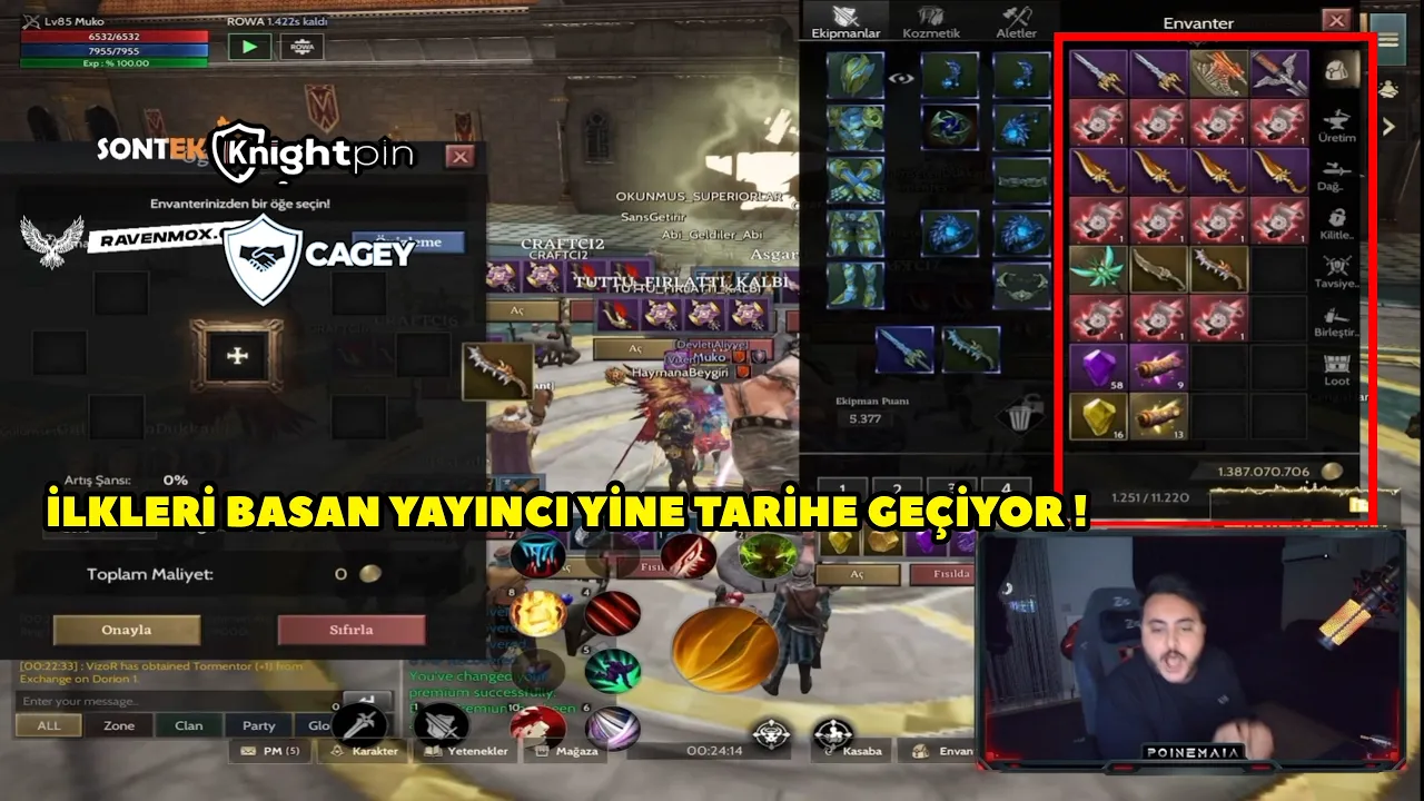PoineMaia - (Aragon) Topladığı 100K Değerindeki Çantaya +9 Upgrade Yapıyor ! Rise Online Mobile