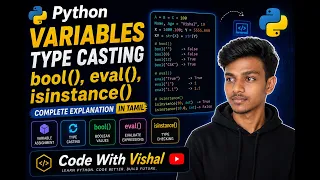 Python Variables type casting Code With Vishal Python Full Stack Tamil