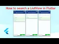 how to search filter ListView in flutter Flutter Mobile app Development iOS Android