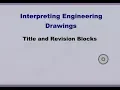 Interpreting Engineering Drawings Title and Revision Blocks