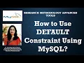 08 How to Use Default Constraint Using MySql sql default insert database