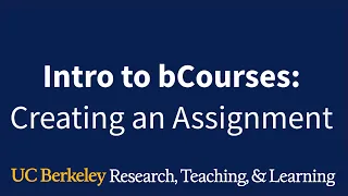 Creating an Assignment in bCourses