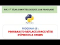 18 PROGRAM TO REPLACE SPACE WITH HYPHEN IN A STRING