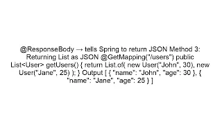 Return JSON in Spring Boot RestController Explained