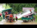 Download Lagu Rescuing a Truck Stuck in Mud - Transporting Materials to the Construction Site