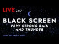 Sleep Fast with Pure Nature Rain and Incredible Present Thunder Sounds Black Screen