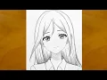 How to Draw Anime Step by Step Cute Anime Girl Sketch Tutorial Pencil Art for Beginners