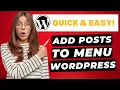 How To Add POSTS To Menu In WordPress Blog Posts