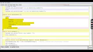 ARMSTRONG NUMBER AS NON PARAMETERIZED CONSTRUCTOR JAVA CLASS by ASHISH