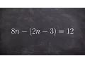 Solving a multi step equation