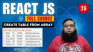 React JS Tutorial React Table Tutorial with map Create Table from Array in React