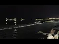 Night high tide at Goleta Beach California