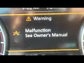 Warning Symbol Malfunction See Owners Manual Driver Assist Issue