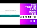 FORM VALIDATION FOR BEGINNERS REACT NATIVE