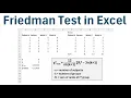 How to Perform a Friedman Test in Excel