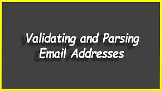 Python Programs Validating and Parsing Email Addresses