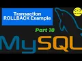 MySQL ROLLBACK Transaction Example MySql Database Begginers Tutorial
