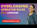 Operator Overloading Rules In C Language eLogic Classes