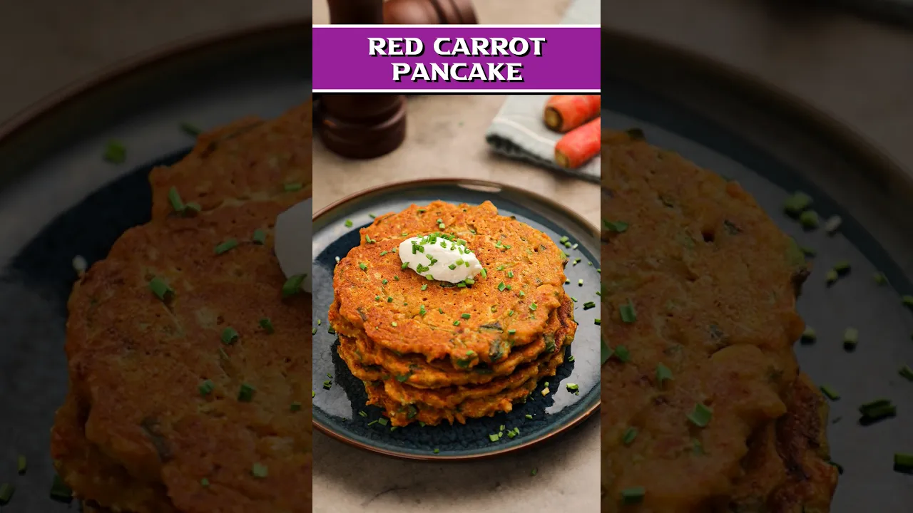 Winter Vegetables Pancake Recipe - Red Carrot Pancake #shorts #pancakesrecipe #foodie