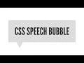 CSS Speech Bubble