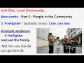 Grade 9 Vocabulary - Unit 1 Local Community