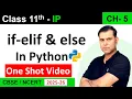if elif else nested if ternary if in Python Class 11 IP CH 05 Flow of Control
