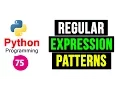 Python Programming Tutorial - Regular Expressions Patterns