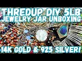 14K GOLD 925 SILVER Thredup DIY 5lb Jewelry Jar Unboxing
