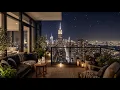 Summer Cozy New York City Night Balcony Ambience Cricket Wind Sounds