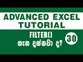 30 - Microsoft Excel Advanced Tutorials Filter Function IT Plus SINHALA