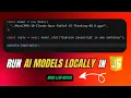 RUN AI MODELS LOCALLY IN JAVASCRIPT ---- NO INTERNET CONNECTION - NO API KEY