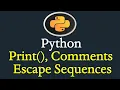 Python Comments Print Function Escape Sequences Chars