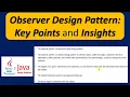 Observer Design Pattern Key Points and Insights