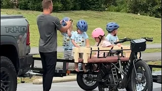 Triplet Dad builds Bike for 5 people! 🤯