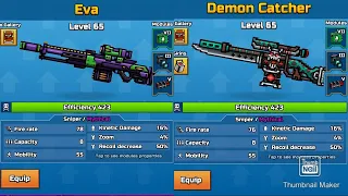 Eva vs Demon Catcher Pixel Gun 3D Damage Test