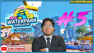🏝️ SLIDE CUSTOM TERBARU PENYU WONDERLAND?! ||🔴 Waterpark Simulator 1.0 #5 (Malaysia) #Livestream