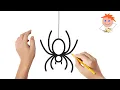 How to draw a spider Easy drawings